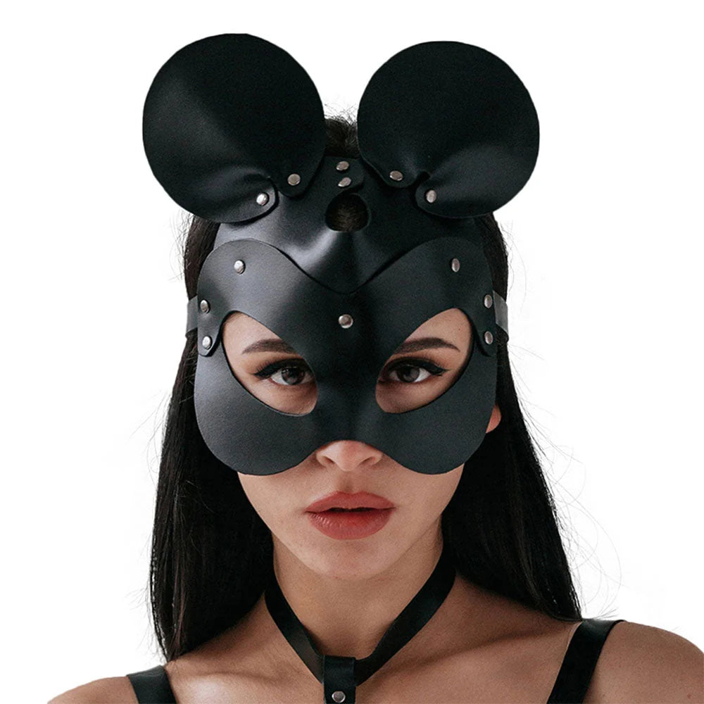 Kitten After Dark Leather Cat Mask by OEXX
