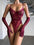 Maya sheer floral lace bodysuit in Black and Wine